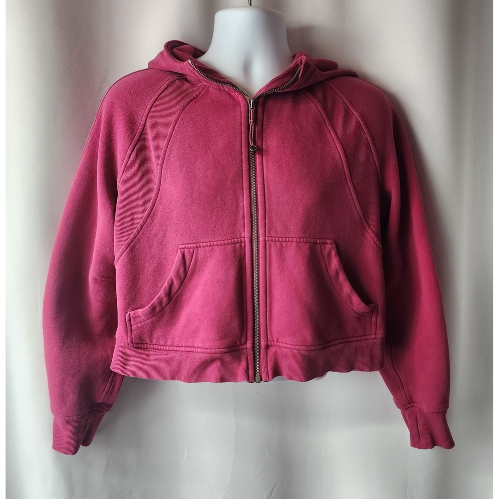 Vintage Cropped Lululemon Hoodie Pink Oversized Y2K Athletic Full Zip M